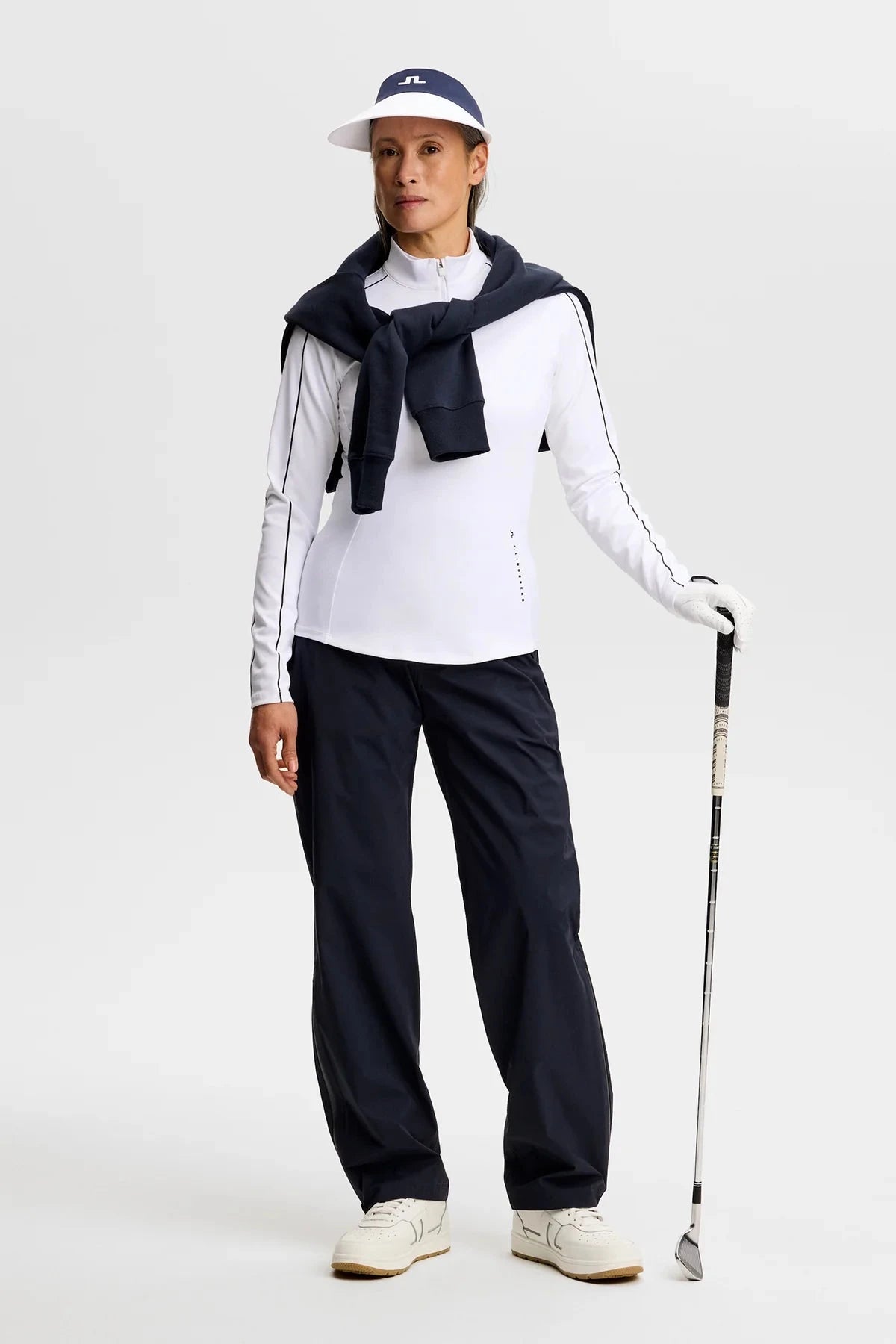 J.Lindeberg Pull Femme Adiola Quarter Zip White
