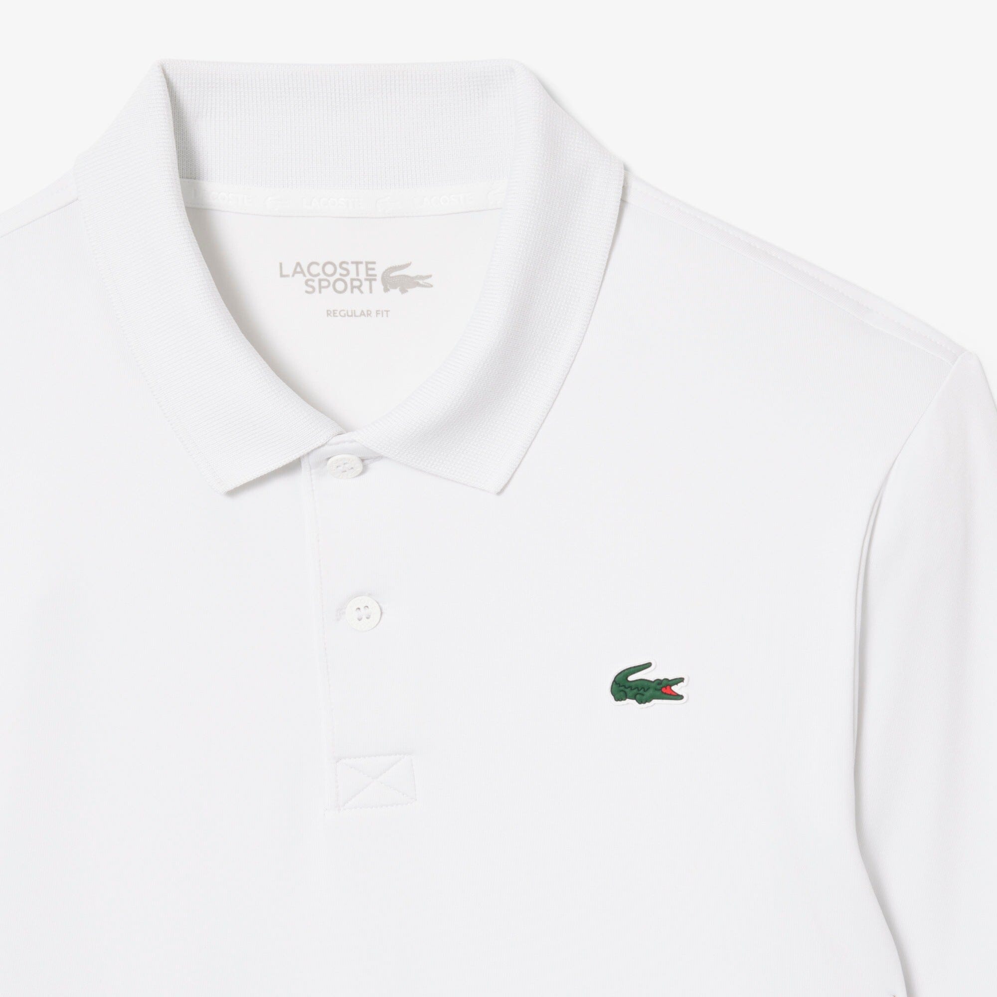 Lacoste Polo manches longues Regular Fit Ultra Dry Blanc