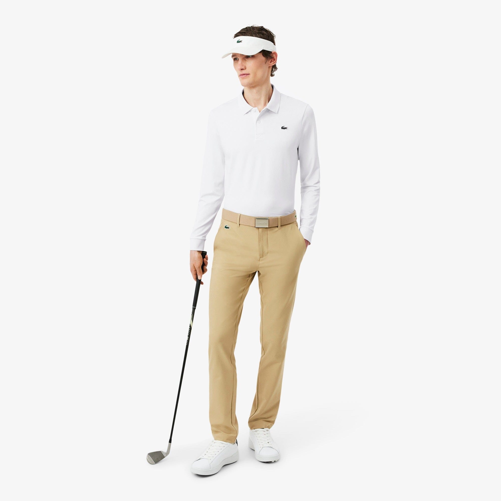 Lacoste Polo manches longues Regular Fit Ultra Dry Blanc