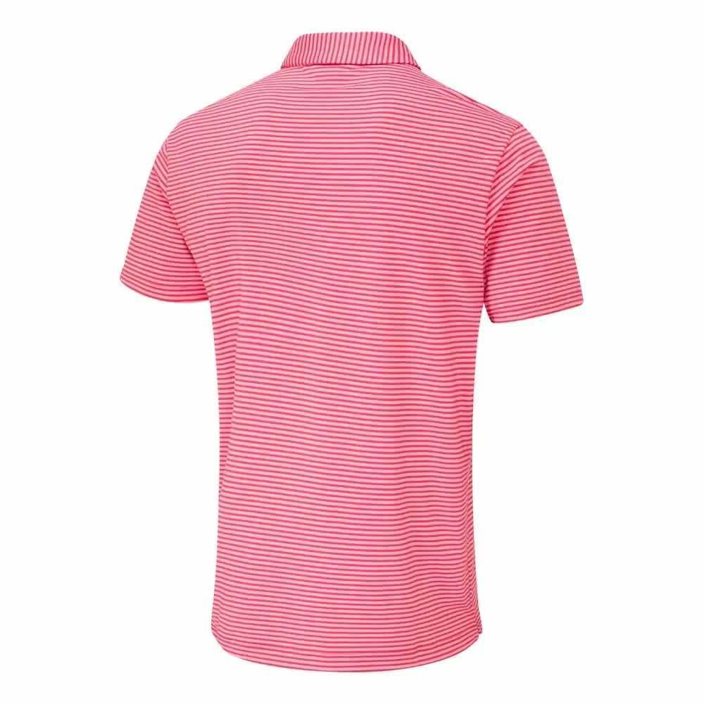 Ping Polo LANGFORD golf avec rayures Rouge Rose