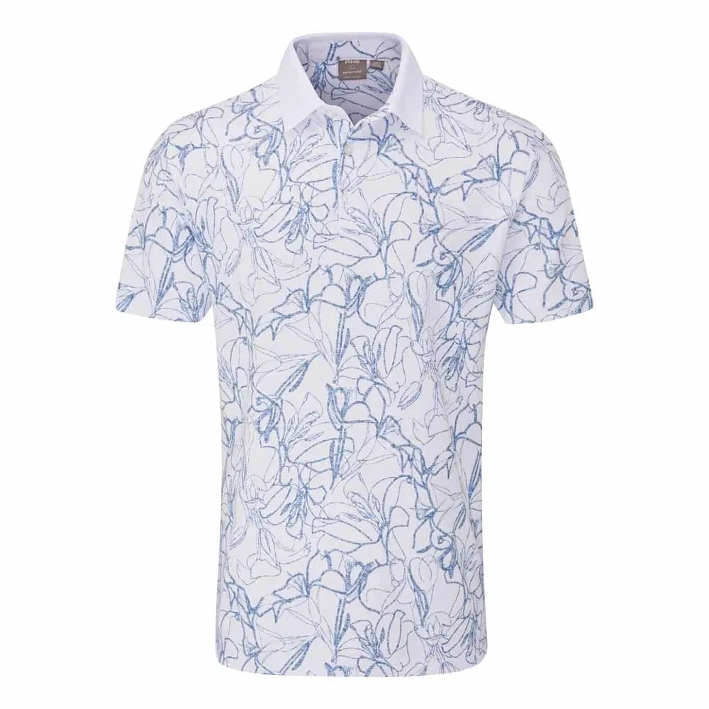 Ping Polo ORLANDO golf avec imprimé Fleurs Bleues